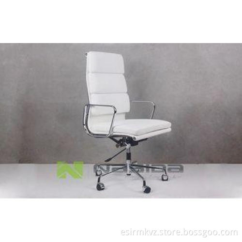 Tilting Leather Executive Eames Style Office Chairs with Ad
